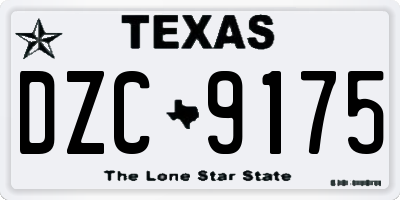 TX license plate DZC9175