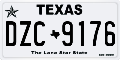 TX license plate DZC9176