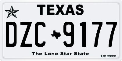 TX license plate DZC9177