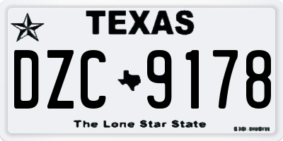 TX license plate DZC9178