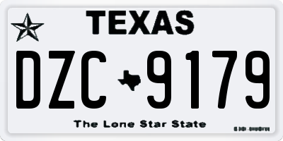 TX license plate DZC9179