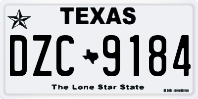TX license plate DZC9184