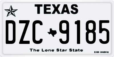 TX license plate DZC9185