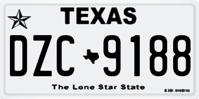 TX license plate DZC9188