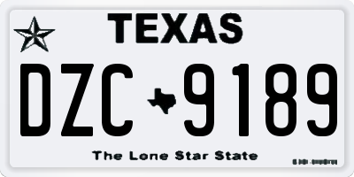 TX license plate DZC9189