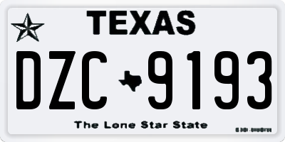 TX license plate DZC9193