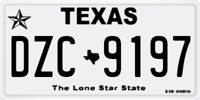 TX license plate DZC9197