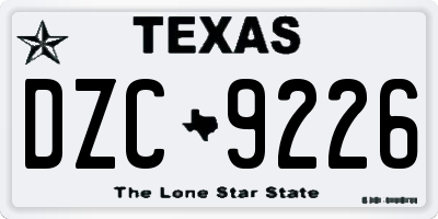 TX license plate DZC9226
