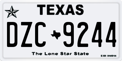 TX license plate DZC9244
