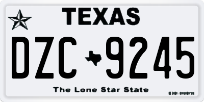 TX license plate DZC9245