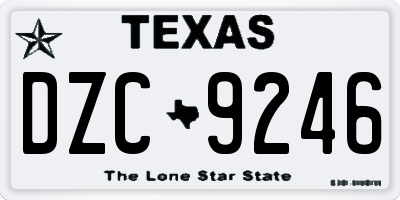 TX license plate DZC9246
