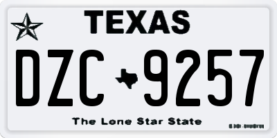 TX license plate DZC9257
