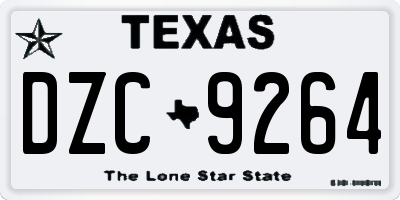 TX license plate DZC9264