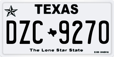 TX license plate DZC9270