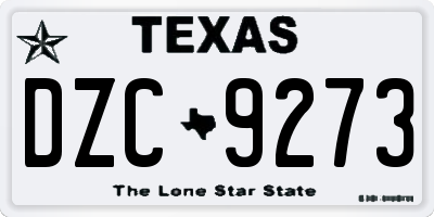 TX license plate DZC9273