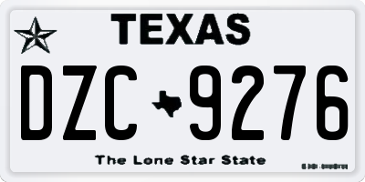 TX license plate DZC9276