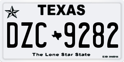 TX license plate DZC9282