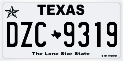 TX license plate DZC9319