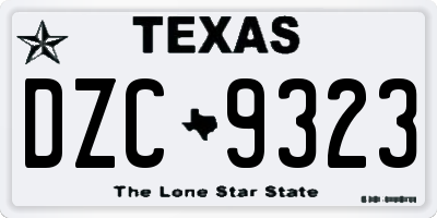 TX license plate DZC9323