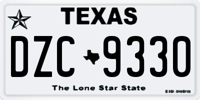 TX license plate DZC9330