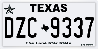 TX license plate DZC9337