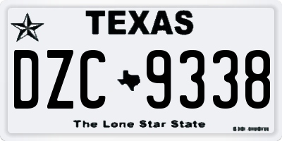 TX license plate DZC9338