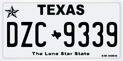 TX license plate DZC9339