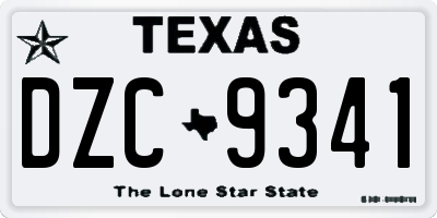TX license plate DZC9341