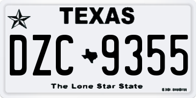 TX license plate DZC9355