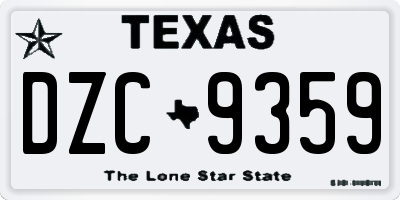 TX license plate DZC9359