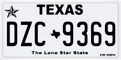 TX license plate DZC9369