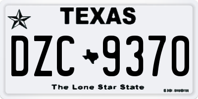 TX license plate DZC9370