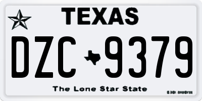 TX license plate DZC9379