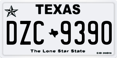 TX license plate DZC9390