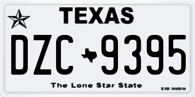 TX license plate DZC9395