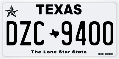 TX license plate DZC9400