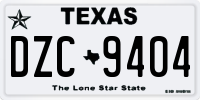 TX license plate DZC9404