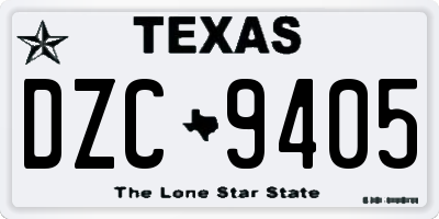 TX license plate DZC9405