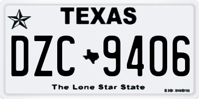 TX license plate DZC9406