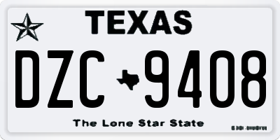 TX license plate DZC9408