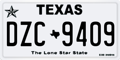 TX license plate DZC9409