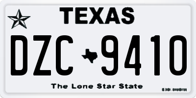 TX license plate DZC9410
