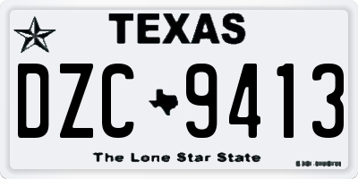 TX license plate DZC9413