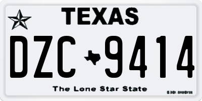 TX license plate DZC9414