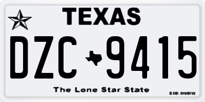 TX license plate DZC9415