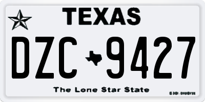TX license plate DZC9427