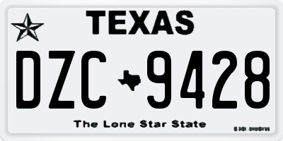TX license plate DZC9428