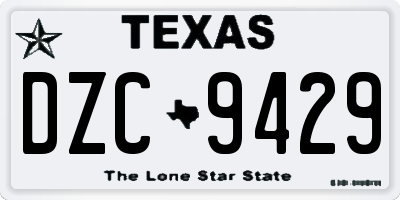 TX license plate DZC9429