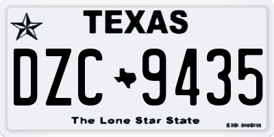 TX license plate DZC9435