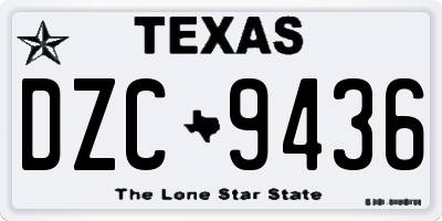TX license plate DZC9436